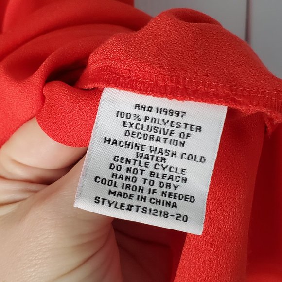 Collective Concepts Red/Orange Sleeves Top with Tassels - Picture 7 of 7